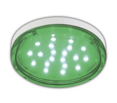 Ecola GX53   LED color  4,4W Tablet 220V Green Зеленый прозрачное стекло 27x74 - Олимп-Зеленоград
