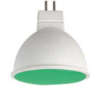 Ecola MR16   LED color  7,0W  220V GU5.3 Green Зеленый матовое стекло (композит) 47х50
