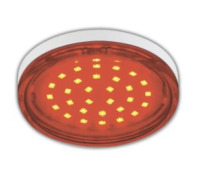 Ecola GX53   LED color  4,4W Tablet 220V Red Красный прозрачное стекло 27x74 - Олимп-Зеленоград