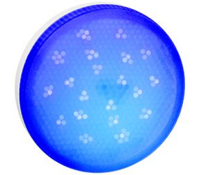 Ecola GX53   LED color  8,0W Tablet 220V Blue Синий матовое стекло (композит) 28x74 - Олимп-Зеленоград