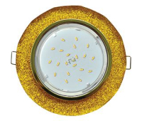 Ecola GX53 H4 Glass Стекло Круг с вогнутыми гранями золото - золотой блеск 38x126 - Олимп-Зеленоград