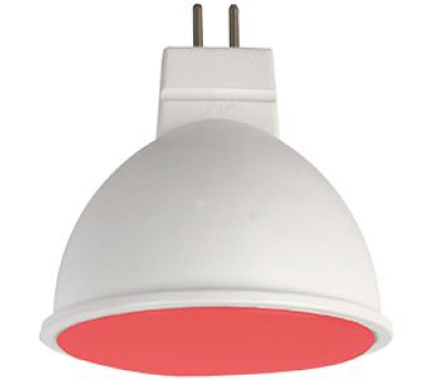 Ecola MR16   LED color  7,0W  220V GU5.3 Red Красный матовое стекло (композит) 47x50 - Олимп-Зеленоград