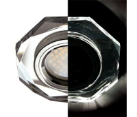 Ecola MR16 LD1652 GU5.3 Glass Стекло с подсветкой 8-угольник с прямыми гранями Хром / Хром 25x90 (кd74) - Олимп-Зеленоград