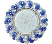 Ecola GX53 H4 Glass Круглый с хрусталиками прозрачный и голубой / Хром 56x120 - Олимп-Зеленоград