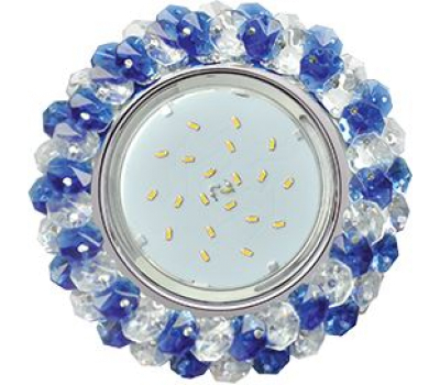 Ecola GX53 H4 Glass Круглый с хрусталиками прозрачный и голубой / Хром 56x120 - Олимп-Зеленоград