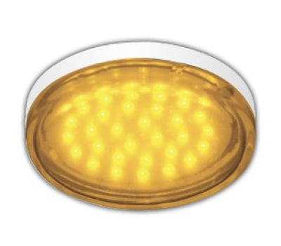 Ecola GX53   LED color  4,4W Tablet 220V Yellow Желтый прозрачное стекло 27x74 - Олимп-Зеленоград