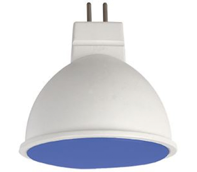 Ecola MR16   LED color  7,0W  220V GU5.3 Blue Синий матовое стекло (композит) 47х50 - Олимп-Зеленоград