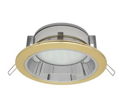 Встраиваемый потолочный точечный светильник-спот Экола GX70 H6Rс рефлектором. Золото - Олимп-Зеленоград